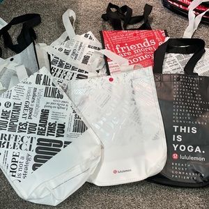 Lululemon tote bags.   Smaller bag.  Seven total